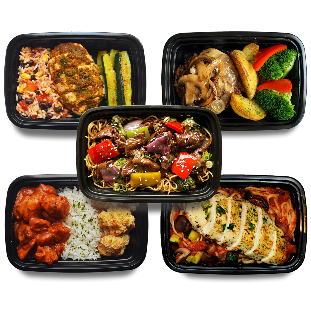 Pictures of Dominican chicken, Mushroom Swiss Burger, Mongolian Beef, Butter Chicken and Chicken Linguine Pomodoro.